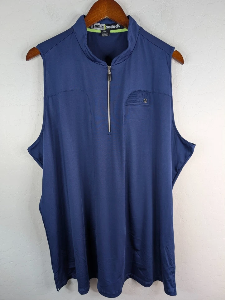 Camiseta de golf Jamie Sadock para mujer talla XXXL azul 1/4 cremallera sin mangas elástica Foto 4 de 4