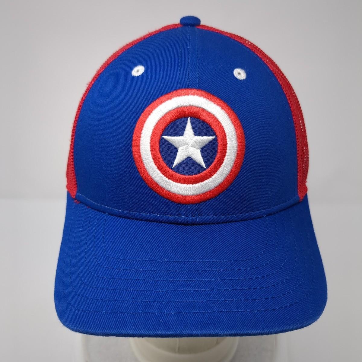 Captain America Snapback Trucker Hat Multicolor OS Adjustable Mesh