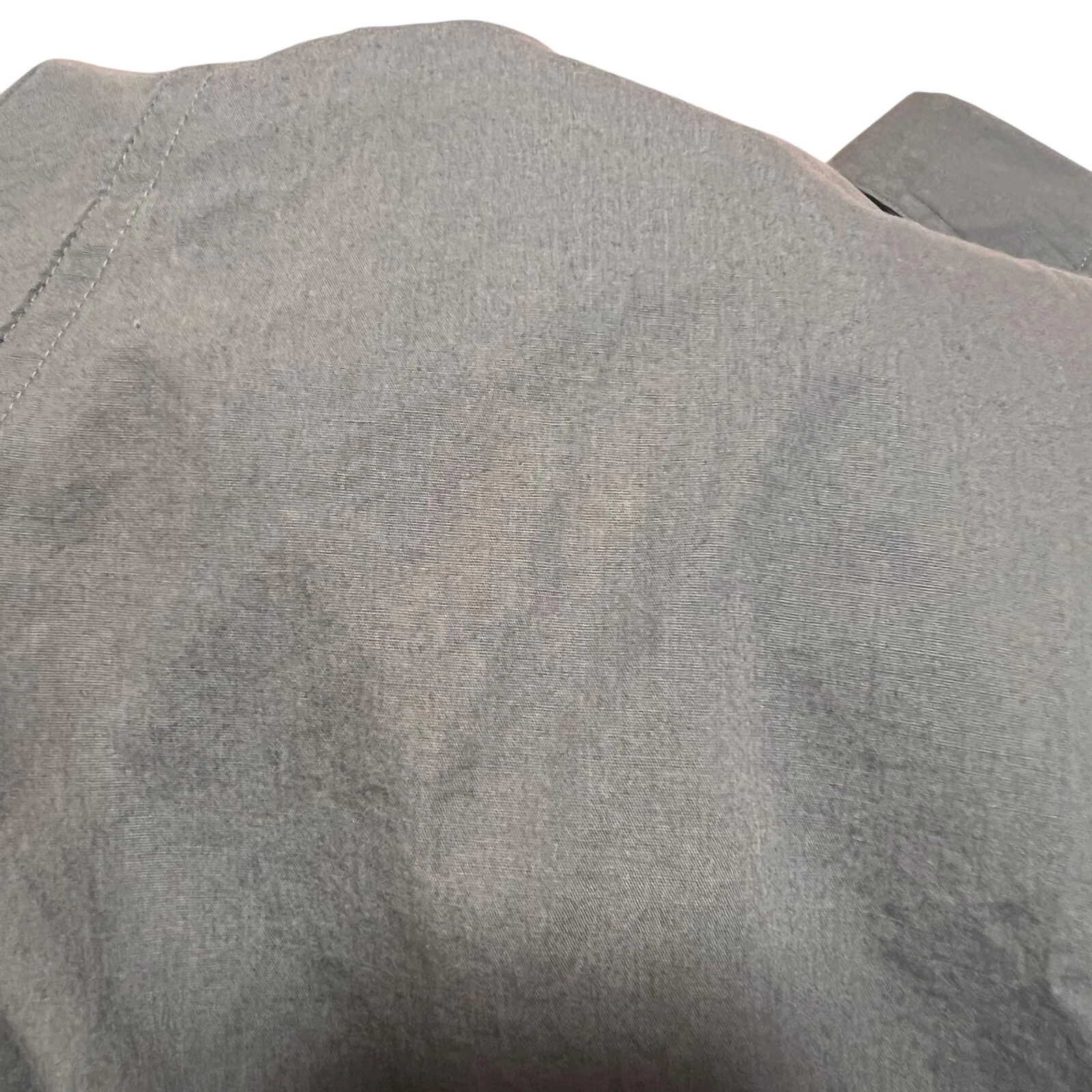 Camicia Versace Classic V2 grigio tinta unita ricamata 2XLT manica lunga con bottoni