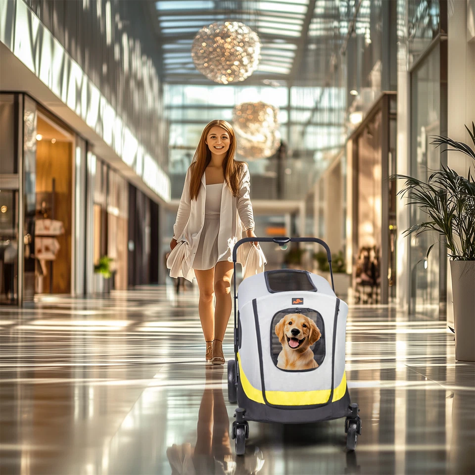 Portable Pet Stroller Dog Cat Cage Jogger Travel Folding Carrier Rainproof Cover - Image 4 of 4