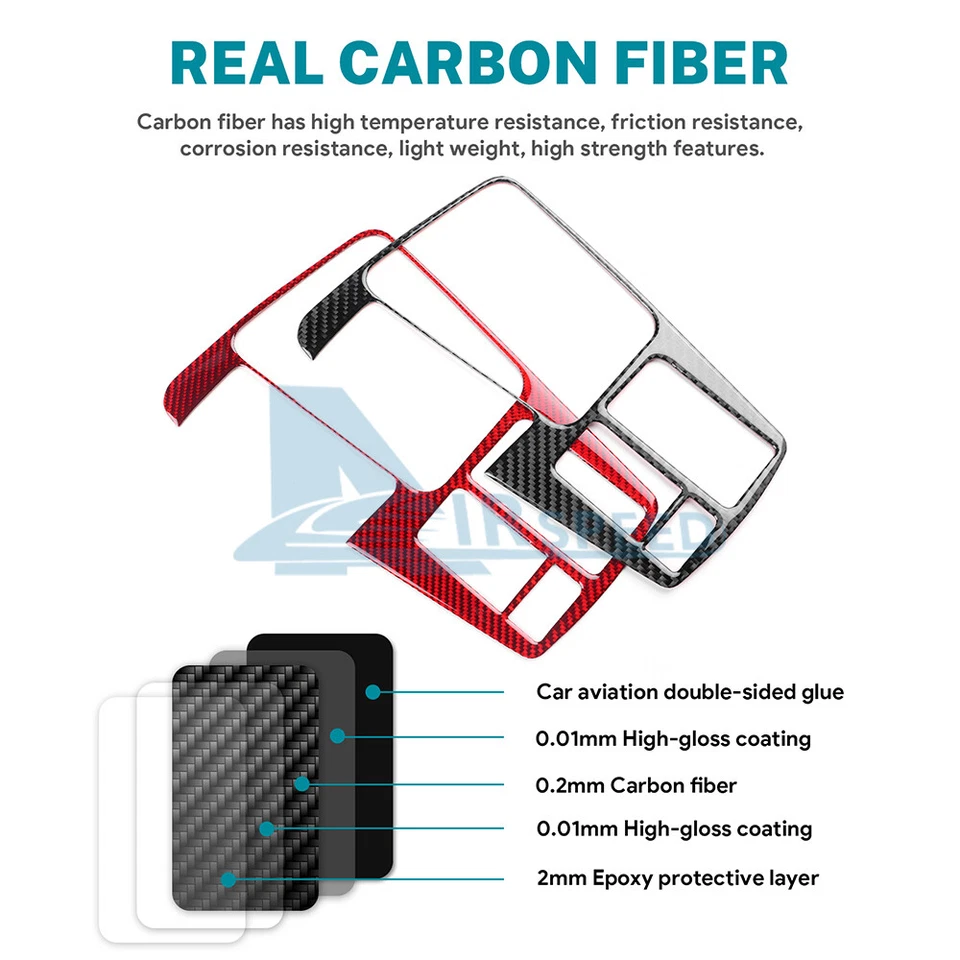 Cubierta interior del cuadro del panel de cambio de marchas de fibra de carbono para Seat Leon 2017-2019 Foto 3 de 4