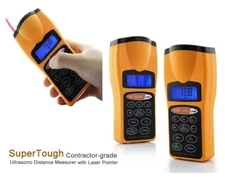 Ultrasonic LCD Sonic Distance Tape Measure Meter Laser Pointer Measure + Battery