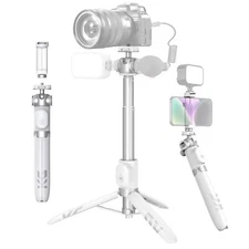 Vlogging Tripod for Phone and Camera 48" Phone Tripod Stand with 3 Cold Shoes...