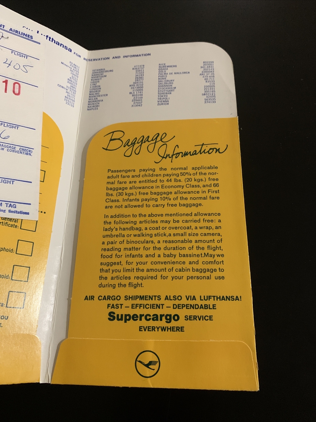 Vintage Lufthansa German Airlines Travel Document Folder eBay