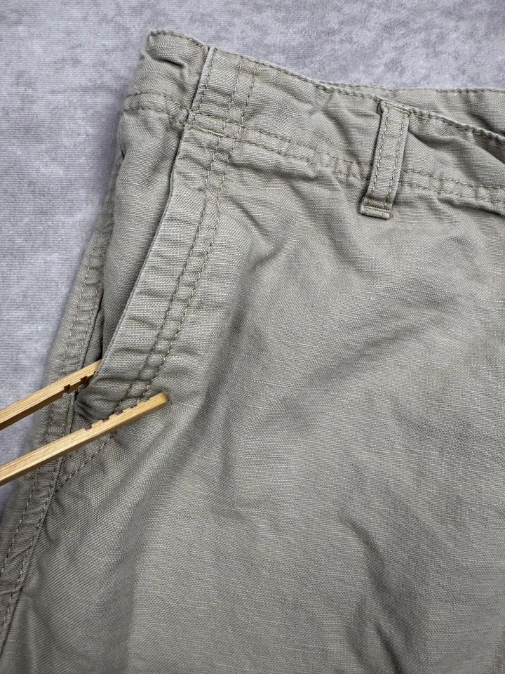 Pantalones Cortos North Face Para Mujer 6 Largos Caqui Beige Mezcla de Lino Informales Exterior Bolsillos Foto 3 de 4