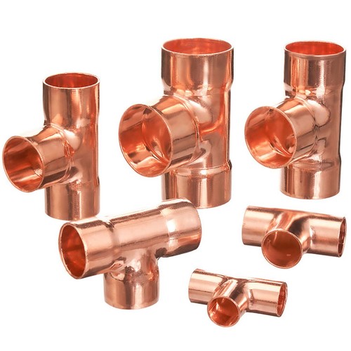Copper Tee Fitting Equal 3-Way Solder Sweat 1/4" to 4" HVAC Refrigeration Pipe