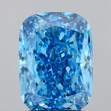Cushion Shape 3.05 Ct Lab IGI Certified Diamond Fancy Vivid Blue VVS2 Clarity