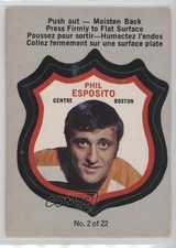 1972-73 O-Pee-Chee Player's Crests Phil Esposito #2 HOF 2k3