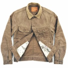 Taylor Stitch Long Haul Waxed Trucker Jacket Mens 44 Made in USA Corduroy Collar