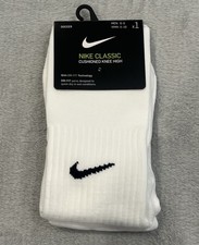 Nike Classic Soccer Cushioned Knee-High DRI-FIT Socks White Size Medium 6-8 Men