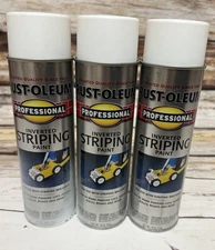 Rust-Oleum 2593838 White Inverted Striping Spray Paint 18oz –  Pack of 3