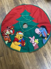 DISNEY Winnie the Pooh CHRISTMAS TREE SKIRT Tigger Pooh Piglet Eeyore 43"