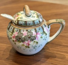 Vintage Hand Painted Nippon Floral Ceramic Li...