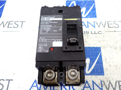 Square D QDP22150TM 2 Pole 150 Amp 240 Volt 25kA Circuit Breaker - Tested