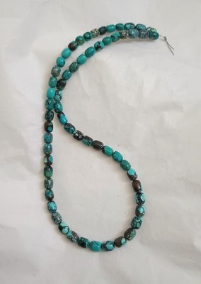 OLD STOCK HI-GRADE HUBEI TURQUOISE 5-6 x 7-8MM BARREL BEADS - 17.75'' - 2791E