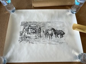 Vintage Bugbee Western Art Print #3 - Shamrock Oil & Gas Co Amarillo Texas