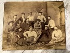 Antique Victorian Group Portrait c1890 Men Women w Dog Large Studio Photo 10x13”