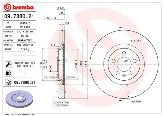 Disque de frein BREMBO anti-vibration pour corriger le voilage Audi