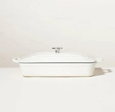 Enamel Coated Casserole/Bakeware Dish w/ Lid Cream- Hearth & Hand with Magnolia