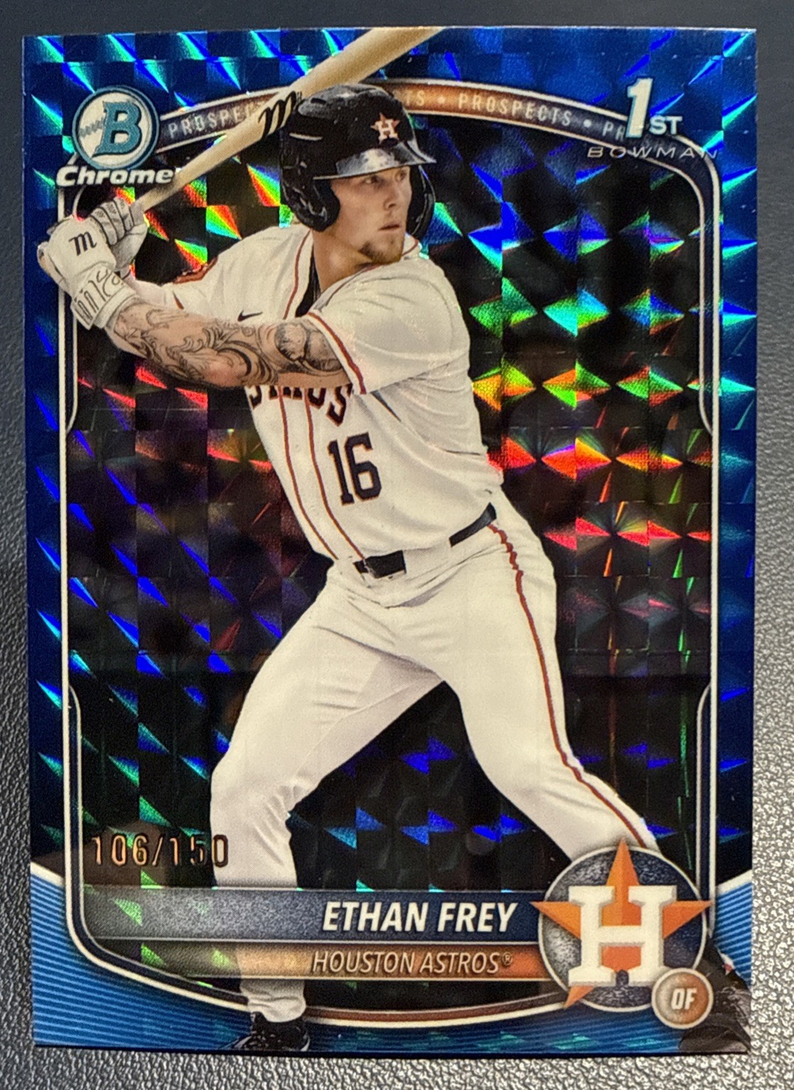 2025 Bowman Draft #BDC-67 Ethan Frey Chrome Blue Geometric /150