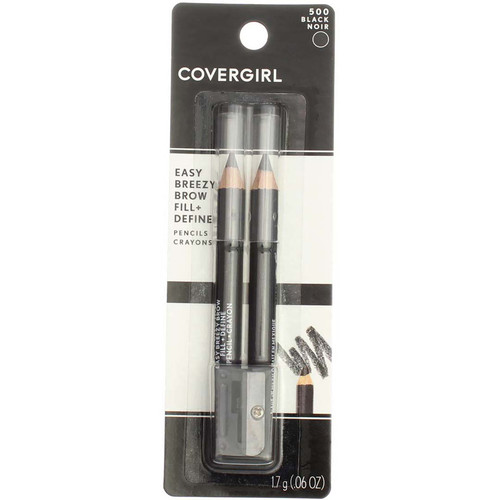 3 Pack CoverGirl Easy Breezy Brow Fill + Define Water Resistant Pencil, Black...