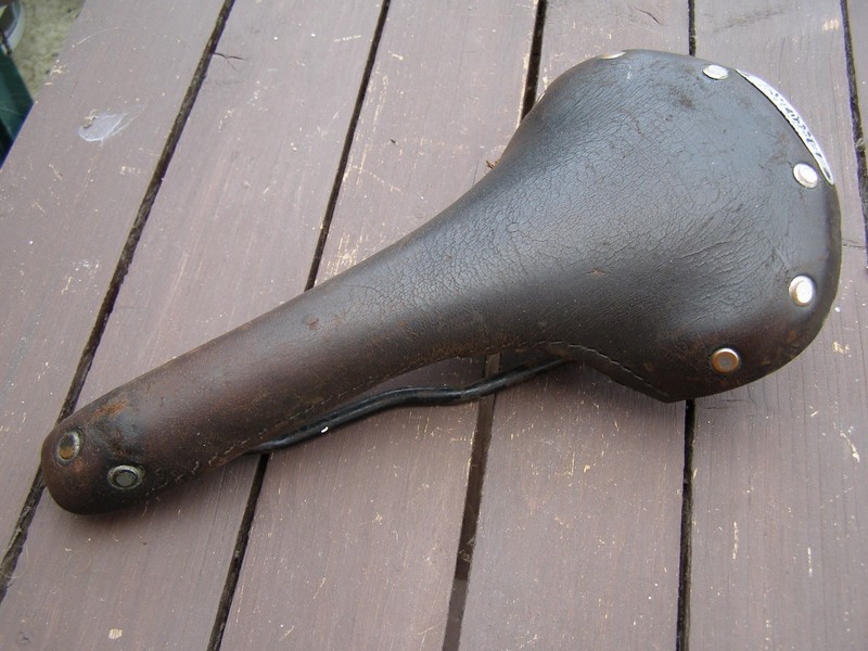 Vintage Brooks B15 Swallow Leather Bicycle Saddle 1930s 1940s