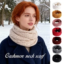 Womens Cashmere Neck Warmer Warm Neck Protection Versatile Pullover Neck Scarf
