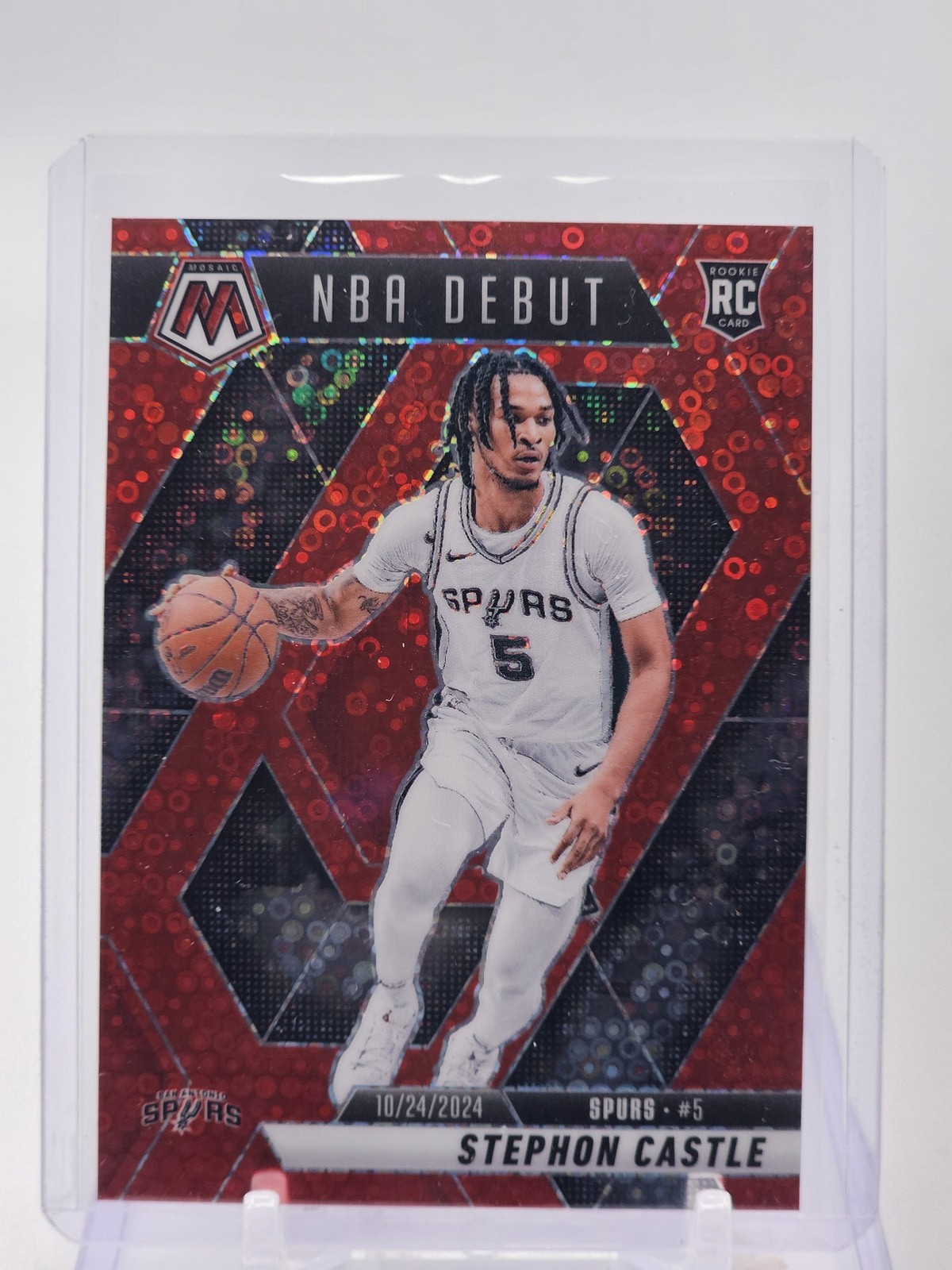 STEPHON CASTLE 2024-25 MOSAIC ROOKIE NBA DEBUT RED FAST BREAK PRIZM /99 Q2674