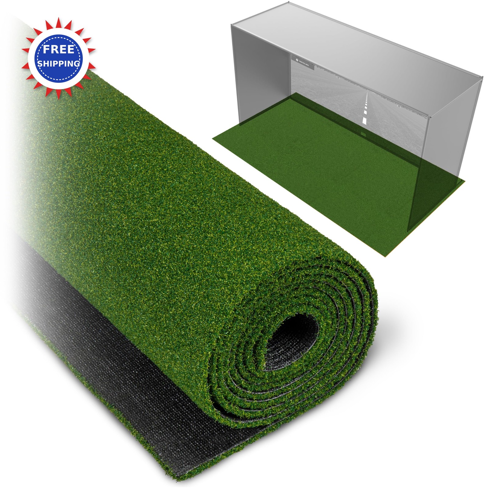 GoSports 12x 6 ft Golf Simulator Turf - 15 mm ELITE Golf Mat for Indoor Home Setups