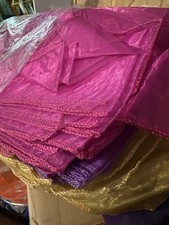 30 Pink Gold Purple Organza Chair Sashes Mendhi Wedding Party Event New
