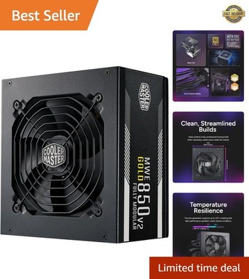 MWE Gold 850 V2 - Low Noise 850W Modular Gaming PSU with Dual EPS Connectors