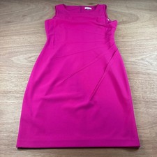 Calvin Klein Sheath Dress Womens 12 Pink Sleeveless Career Cocktail Midi