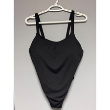 Athleta Hermosa One Piece Swimsuit Black Adjustable Straps Size M Minimalist