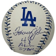 Tommy John Signed LA Dodgers Logo ROMLB Baseball w/ 4x All Star JSA Witness COA