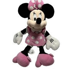 Disney Minnie Mouse 16" Medium Stuffed Animal/Plush, Pink White Polka Dot Dress