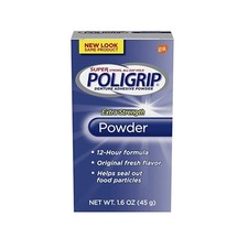 PoliGrip Super Denture Adhesive Powder, Extra Strength, (45 g) Fast Delivery