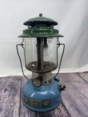 SEARS & ROEBUCK BLUE & GREEN DBL MANTLE LANTERN DATE 10-70