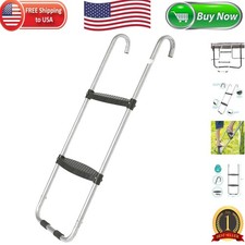 Easy Install 2-Step Trampoline Ladder - Galvanized Steel with 200 lbs Capacity