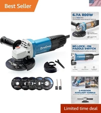 Versatile 800W Electric Angle Grinder - Includes Cutting Discs & Flap Discs
