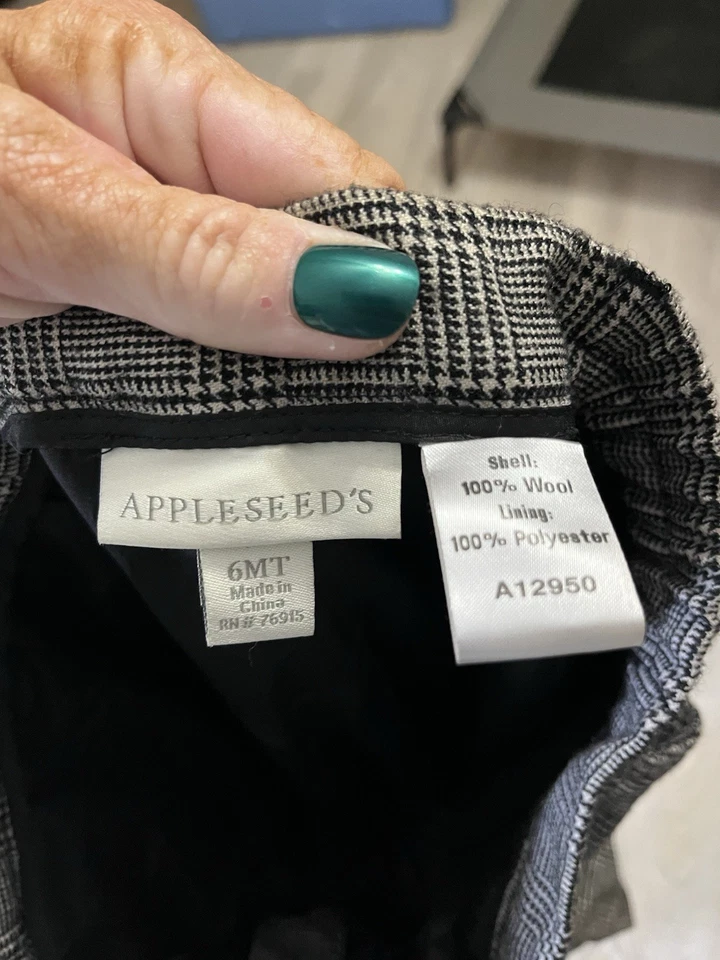 Pantalones de vestir Appleseeds 100 % lana blanco y negro 6MT  Foto 3 de 4