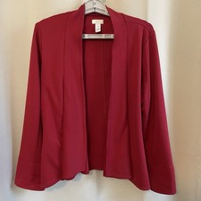 Chico's Women  s Red Open Blazer Jacket Size 1