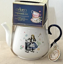 New Alice in Wonderland Tea Pot w/ English Breakfast Black Tea Set Gift