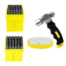 76Pcs Metal Stamping Kit, 1/4" 6mm Font Uppercase And1/8" 3mm Lowercase Let...