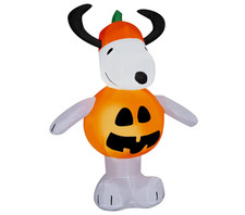 4' Halloween LED Inflatable Snoopy as Jack O' Lantern Yard Decoration