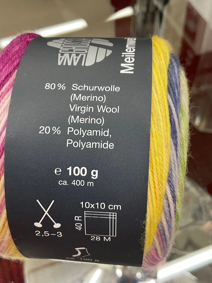 Lana Grossa Meilenweit SPOTS und DUSK,SW Merino/PA, 100g ca. 400m für Socken u.a - Bild 3 von 3