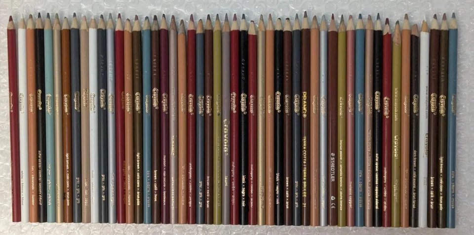 50 Crayola Gray Brown Metallics Colored Pencil Crayon Set Used School Art Supply - Image 4 of 4