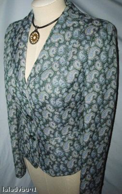 Blazer Dana Buchman Vert Cachemire Texturé - Taille 2, Neuf Avec étiquettes
