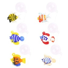 Set of 6 Handcraft Aquarium Float Decors Glass Bubble Fish Hanging Decors