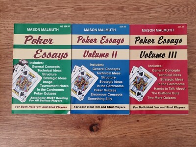 Poker Essays: For Both Hold'em and Stud Players: v. 1 by Mason Malmuth...