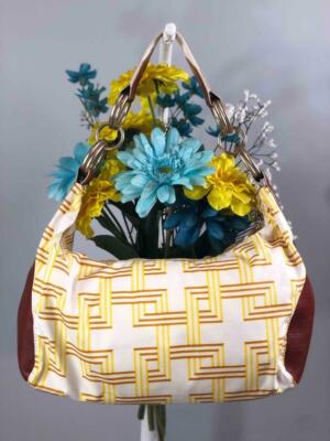 LeSportSac Yellow Beige Geometric Prints Small Shoulder Bag